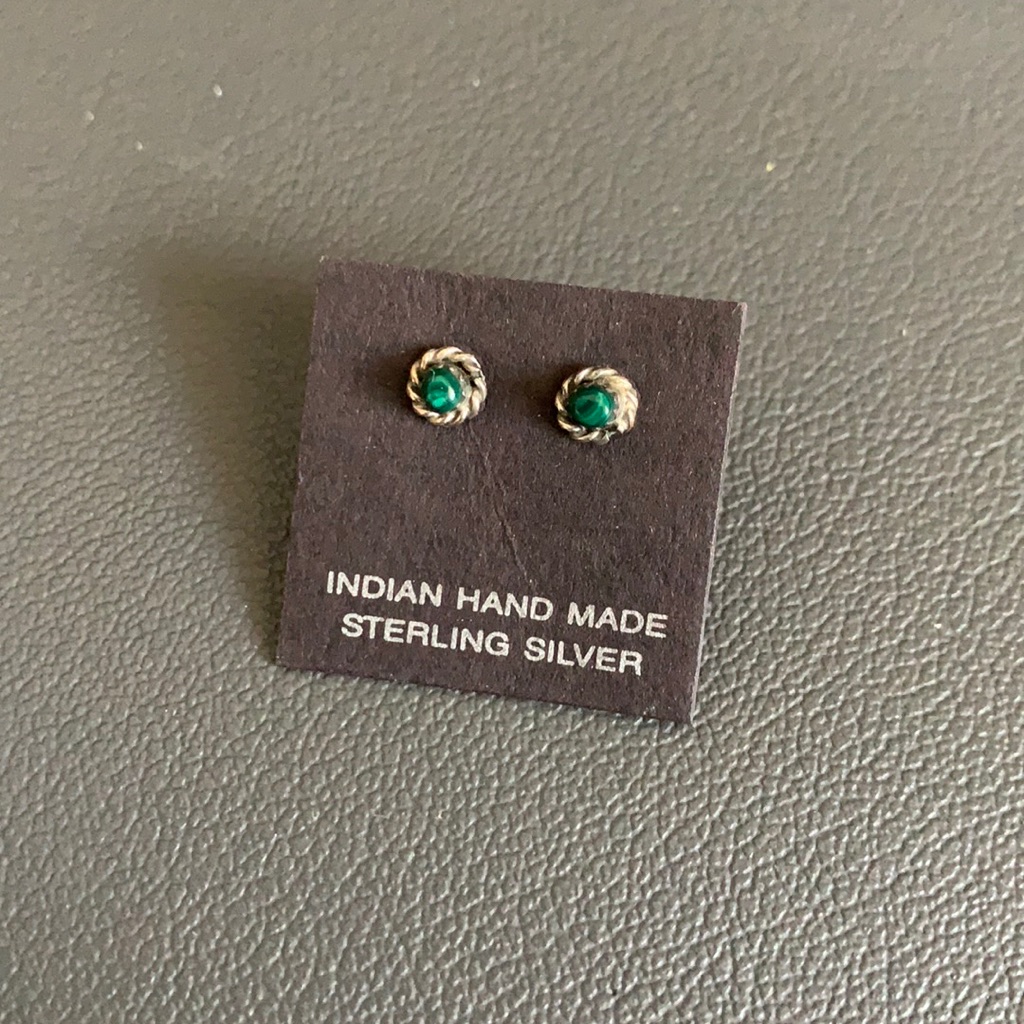 Tiny Emerald Studs